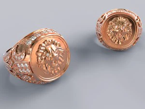 чоловіча каблучка з левом 3D Принт Модель