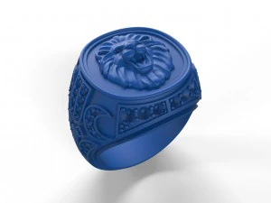 mens ring with a lion 3D Print Model