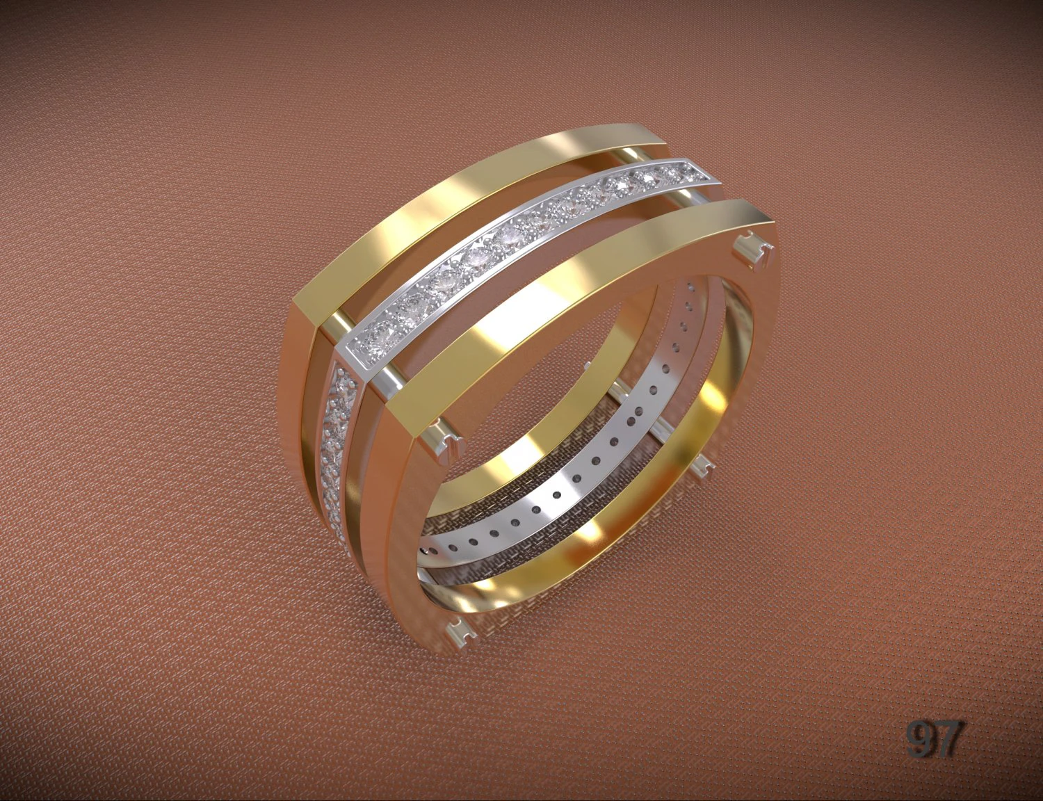 diamond ring 3D Print Model .c4d .max .obj .3ds .fbx .stl .blend 