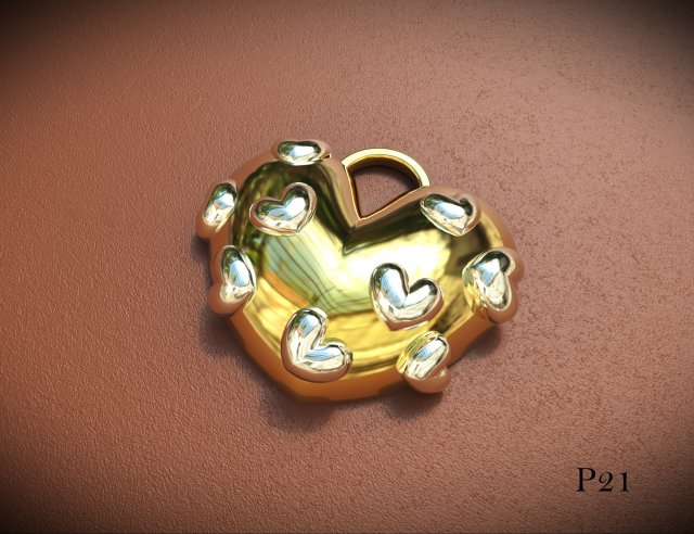 heart pendant 3D 模型 .c4d .max .obj .3ds .fbx .stl .blend 