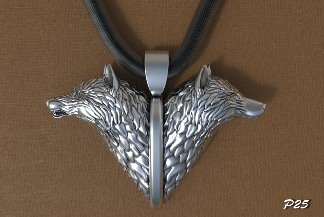 wolf pendant Model 3D .c4d .max .obj .3ds .fbx .stl .blend 