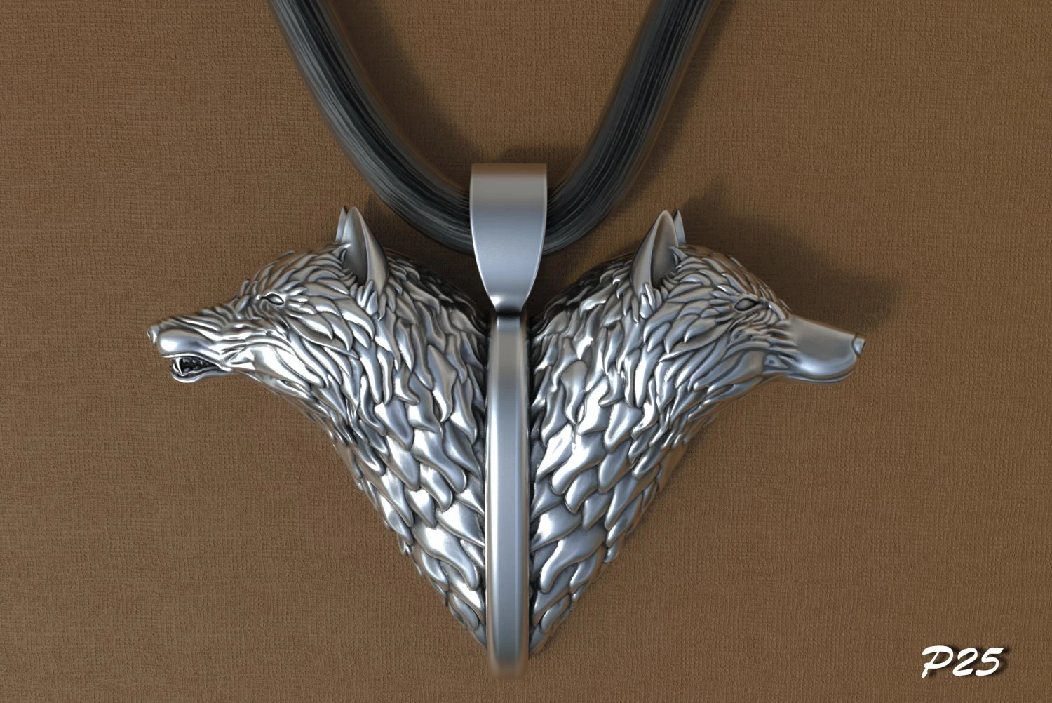 wolf pendant 3D Model .c4d .max .obj .3ds .fbx .stl .blend