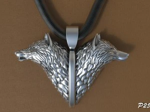 オオカミのペンダント 3Dモデル