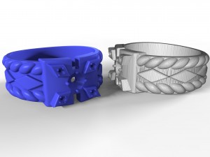 mens ring with sapphire and diamonds 3D Model
