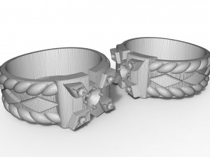 mens ring with sapphire and diamonds 3D Model