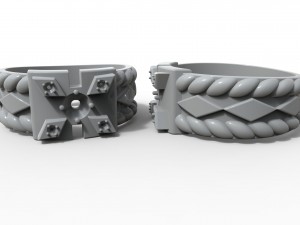 mens ring with sapphire and diamonds 3D Model