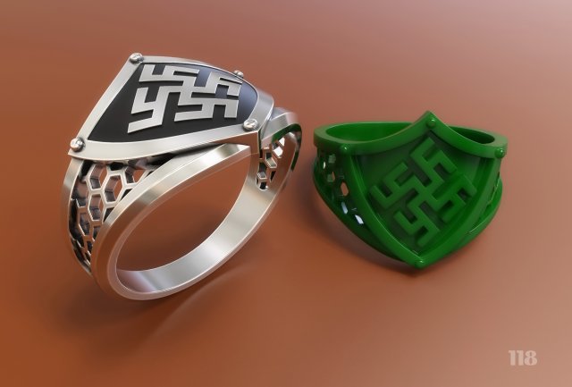 silver charm ring 3D in 3DExport