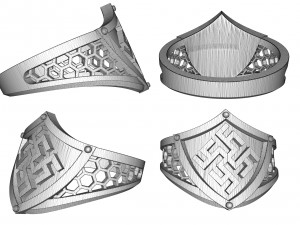 silver charm ring Modello 3D