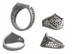 silver charm ring 3D Model