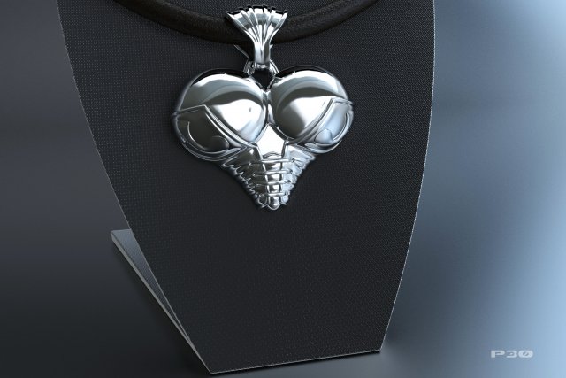 pendant female breast 3D Print Model .c4d .max .obj .3ds .fbx .stl .blend 