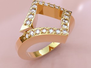 gold ring diamomd 3D Print Model