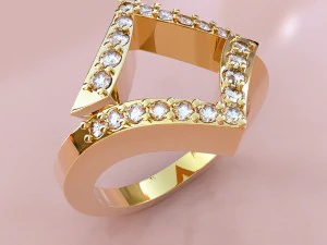 золоте кільце з діамантом 3D Принт Модель