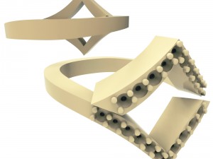 gold ring diamomd 3D Print Model