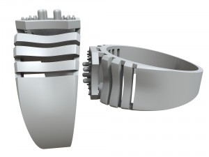 mens ring with diamonds 3D Baskı Modeli