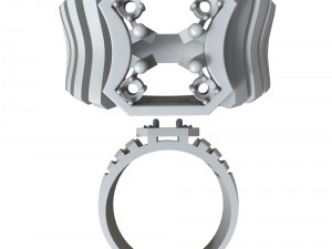 mens ring with diamonds 3D Baskı Modeli