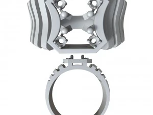 mens ring with diamonds 3D Print Model