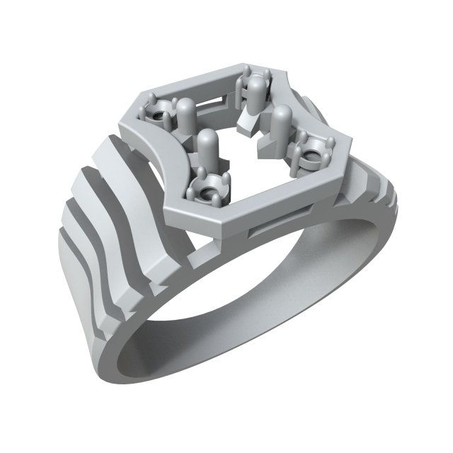 Download mens ring with diamonds 3D Model