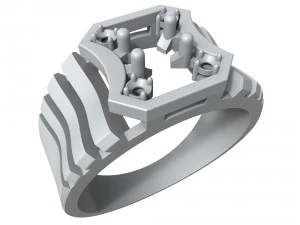 mens ring with diamonds 3D Print Model