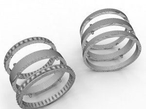wedding rings with stones 3D-Druckmodell