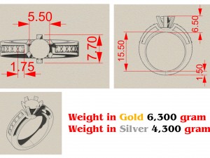 womens ring with diamonds Modello di stampa 3D
