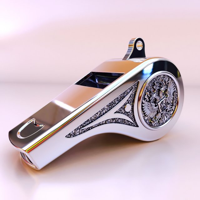 police whistle 3Dプリントモデル .c4d .max .obj .3ds .fbx .stl .blend 
