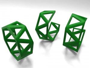 リングとイヤリングのセット 3Dプリントモデル