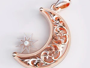 新月吊坠 3D 打印模型