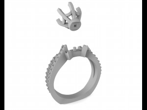 womens ring with diamonds 3D-Modell