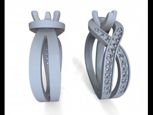 womens ring with a diamond Model do druku 3D