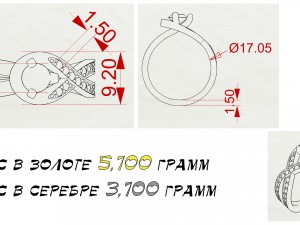 womens ring with a diamond Model do druku 3D
