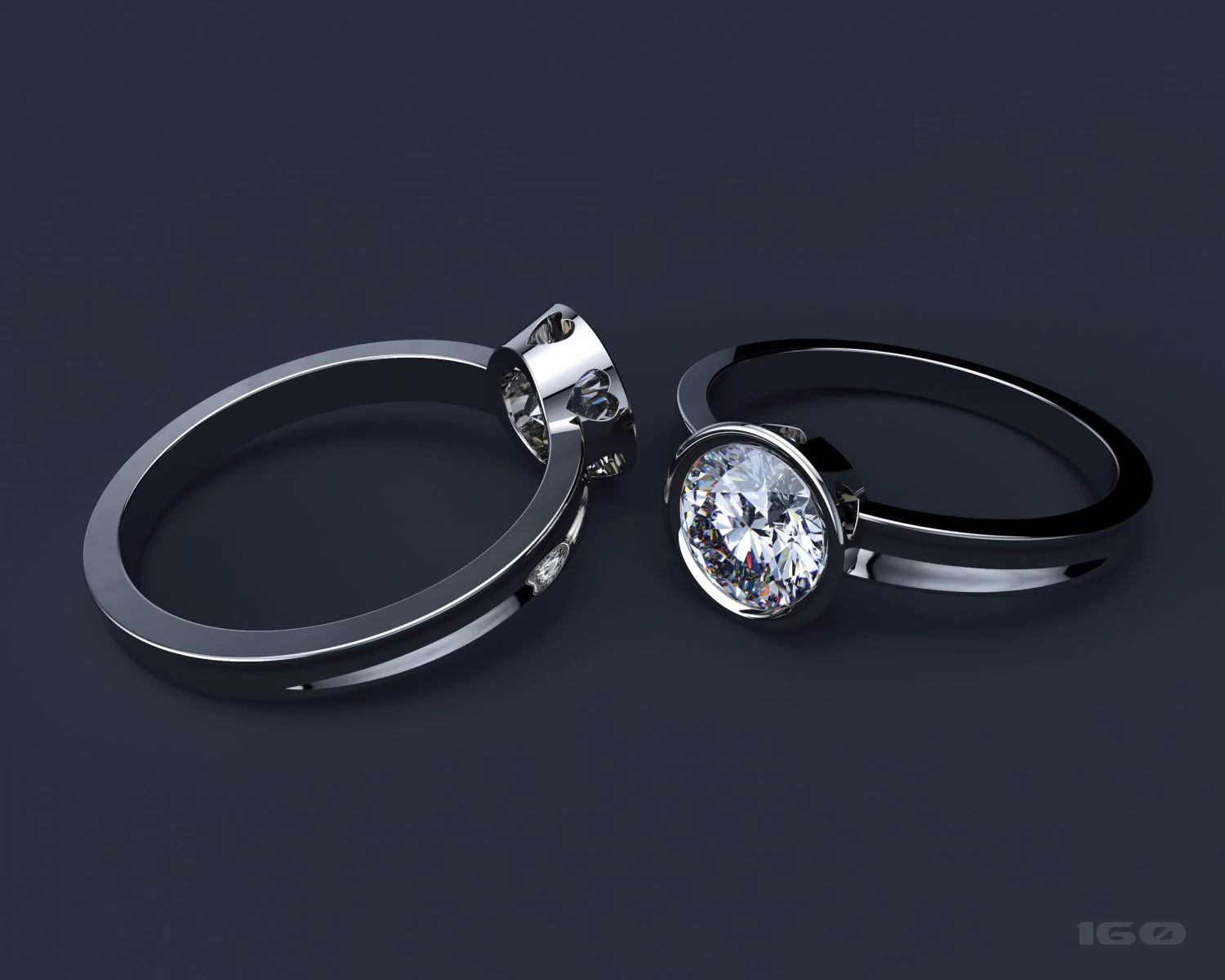 ring with a diamond 3D Print Model .c4d .max .obj .3ds .fbx .stl .blend