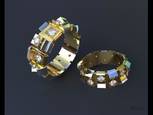 ring with diamonds Modello di stampa 3D