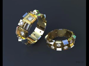 anillo con diamantes Modelo de impresión 3D