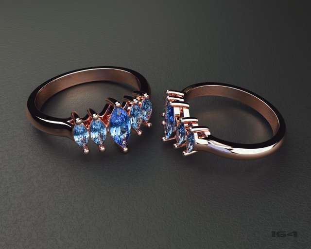 ring with marquis 3D Print Model .c4d .max .obj .3ds .fbx .stl .blend 