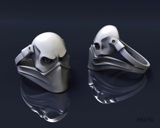 ring with a skull 3D Print Model .c4d .max .obj .3ds .fbx .lwo .lw .lws