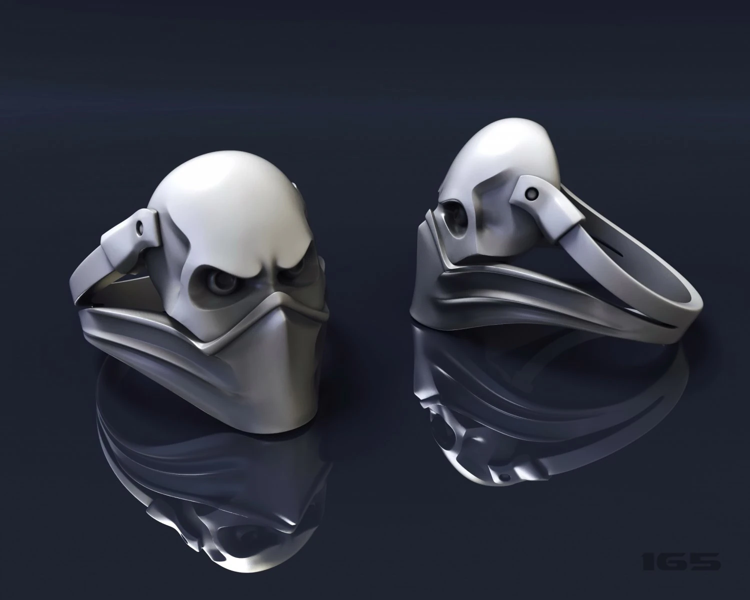 ring with a skull 3D Print Model .c4d .max .obj .3ds .fbx .stl .blend 