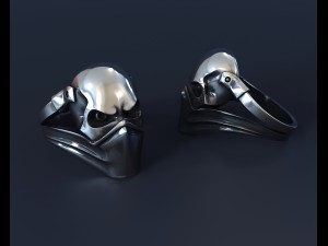 ring with a skull 3Dプリントモデル