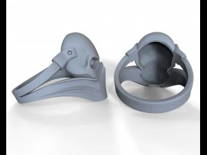 ring with a skull 3D Print Model