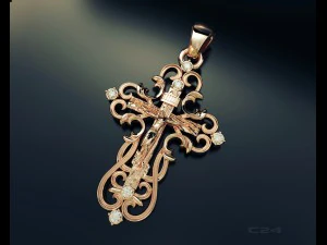 croce d'oro Modello 3D