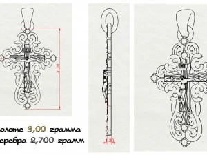 gold cross 3D Model