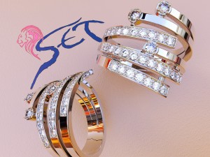 a ring with a diamond 3D 프린트 모델