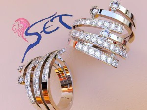 हीरे के साथ एक अंगूठी 3D प्रिंट मॉडल