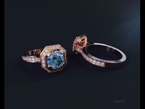 women ring with stones 3Dプリントモデル