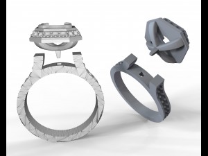 women ring with stones 3D 프린트 모델
