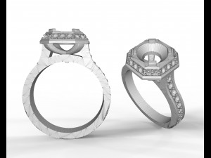 women ring with stones 3D 프린트 모델