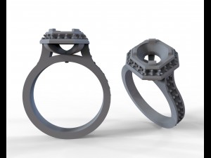 women ring with stones 3D 프린트 모델