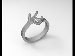 a ring with a diamond 3D Print Model