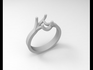 a ring with a diamond 3D Print Model