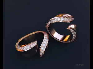 돌이 달린 반지 3D 프린트 모델