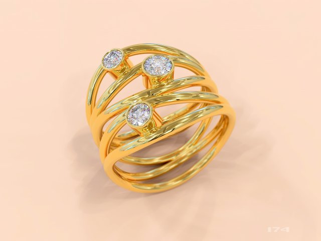 womens ring with diamonds 3D Принт Модель .c4d .max .obj .3ds .fbx .stl .blend